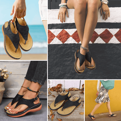 Women Orthopedic Sandals Casual Flat Shoes Flip Flops with Arch Support, Bunion Correction, Non-Slip Comfortable Slides