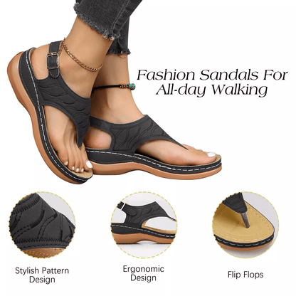 Women Orthopedic Sandals Casual Flat Shoes Flip Flops with Arch Support, Bunion Correction, Non-Slip Comfortable Slides