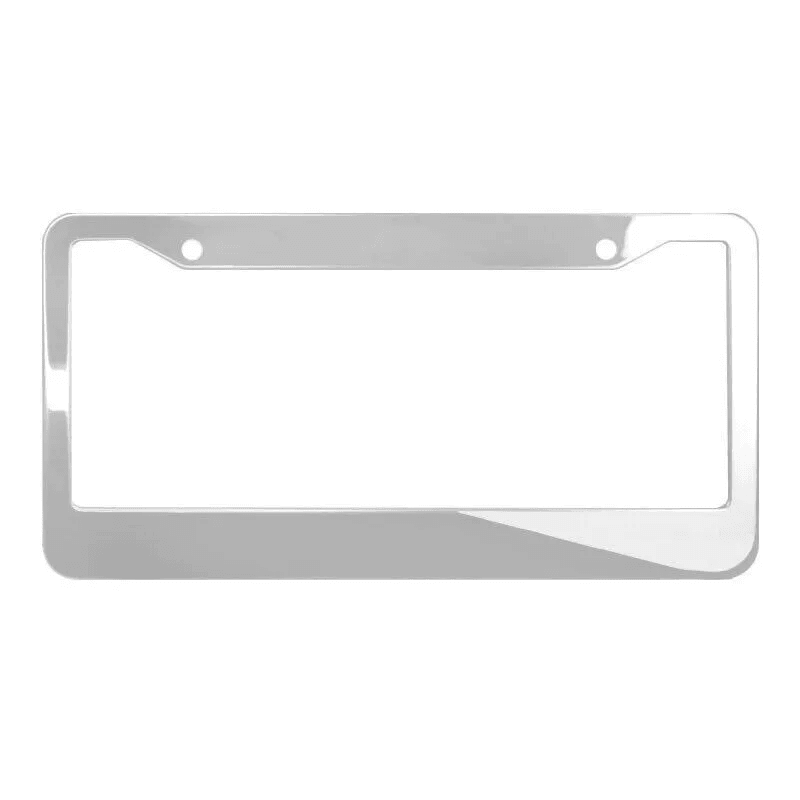 2PCS Chrome Stainless Steel License Plate Frame Set – Rust-Proof Metal Tag Covers with Screw Caps for U.S.