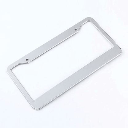 2PCS Chrome Stainless Steel License Plate Frame Set – Rust-Proof Metal Tag Covers with Screw Caps for U.S.