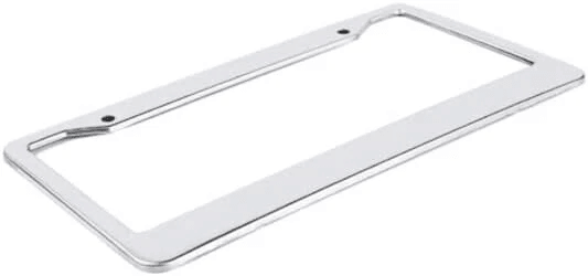 2PCS Chrome Stainless Steel License Plate Frame Set – Rust-Proof Metal Tag Covers with Screw Caps for U.S.