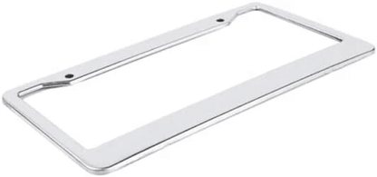 2PCS Chrome Stainless Steel License Plate Frame Set – Rust-Proof Metal Tag Covers with Screw Caps for U.S.