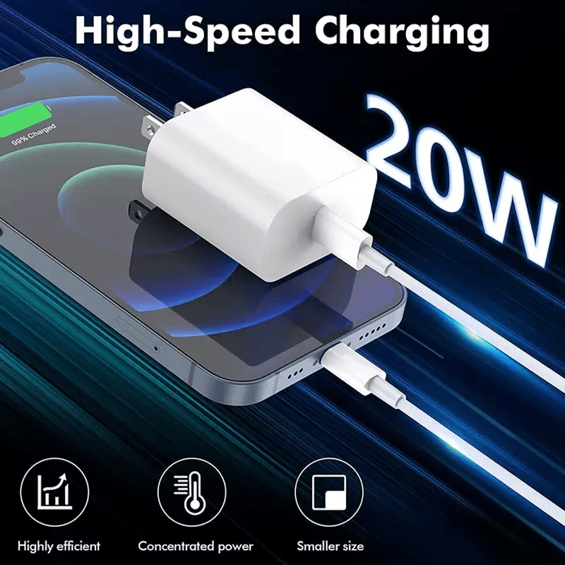 Super Fast Charger Type C For iPhone USB-C 20W PD Wall Adapter with Cable Fast Char