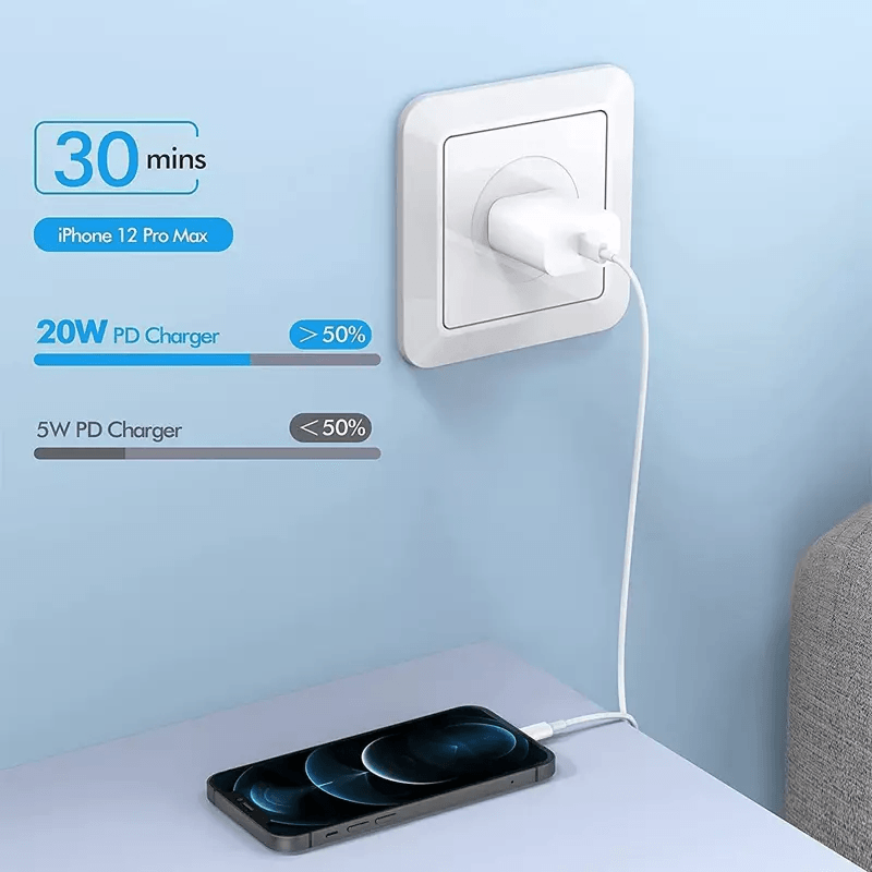 Super Fast Charger Type C For iPhone USB-C 20W PD Wall Adapter with Cable Fast Char