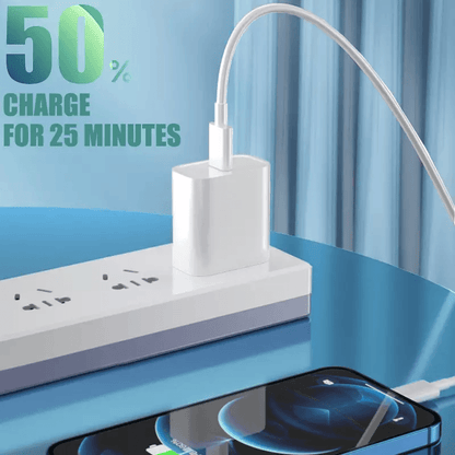 Super Fast Charger Type C For iPhone USB-C 20W PD Wall Adapter with Cable Fast Char