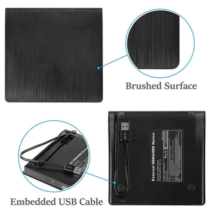 USB 3.0 Slim External CD DVD RW Drive Writer Burner Player, Compatible with Laptop PC & Mac, Portable & High-Speed