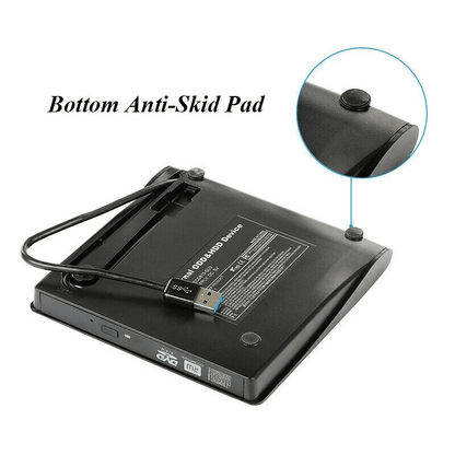USB 3.0 Slim External CD DVD RW Drive Writer Burner Player, Compatible with Laptop PC & Mac, Portable & High-Speed