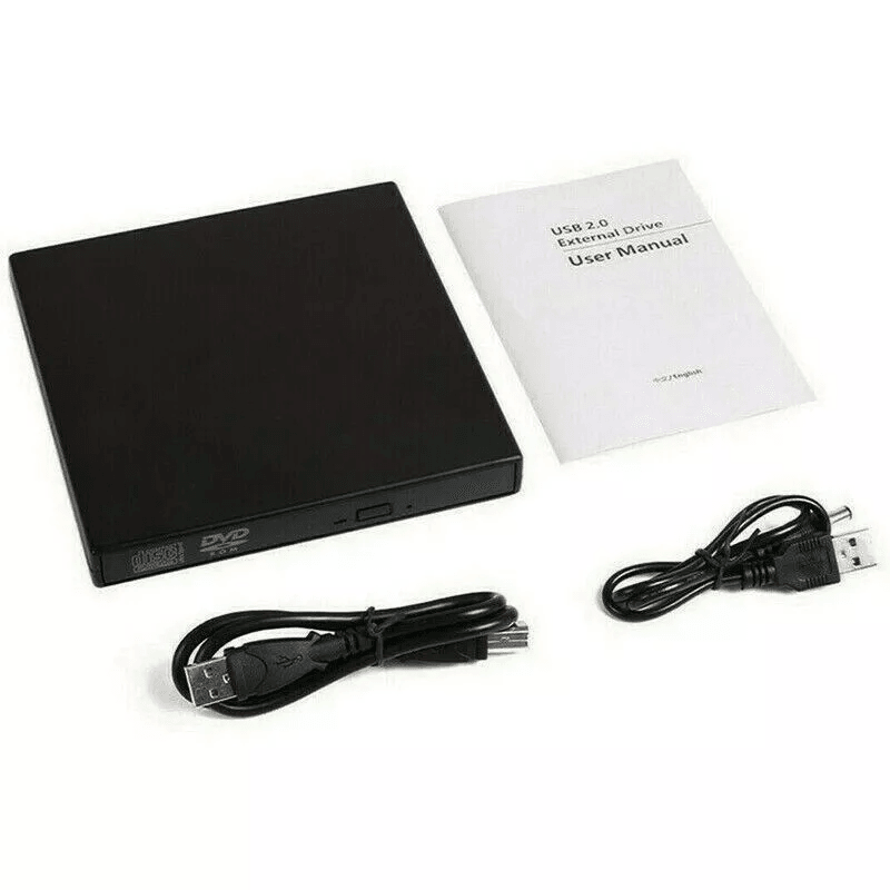 USB 3.0 Slim External CD DVD RW Drive Writer Burner Player, Compatible with Laptop PC & Mac, Portable & High-Speed