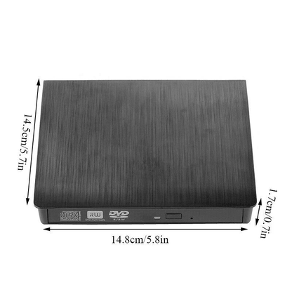 USB 3.0 Slim External CD DVD RW Drive Writer Burner Player, Compatible with Laptop PC & Mac, Portable & High-Speed