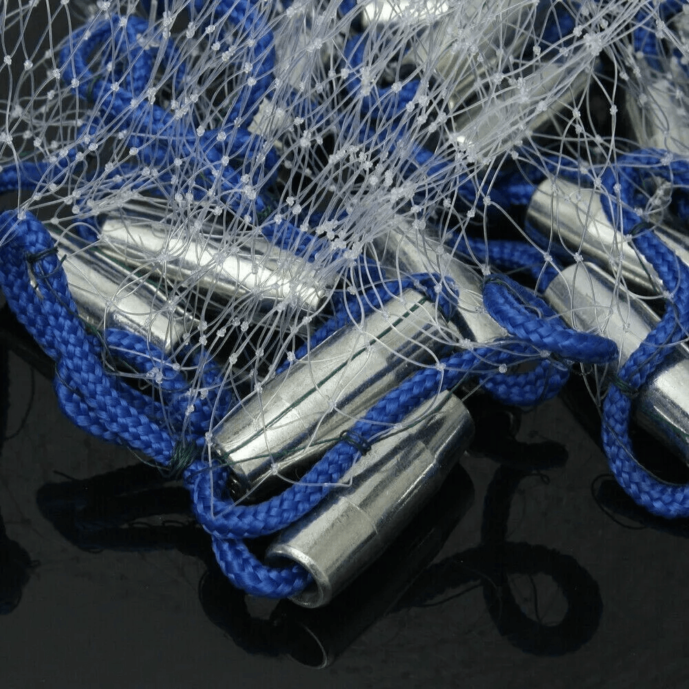 6/8/10/12/16FT Fishing Cast Net Bait Easy Throw Hand Cast Strong Nylon Mesh with Heavy Zinc Sinkers