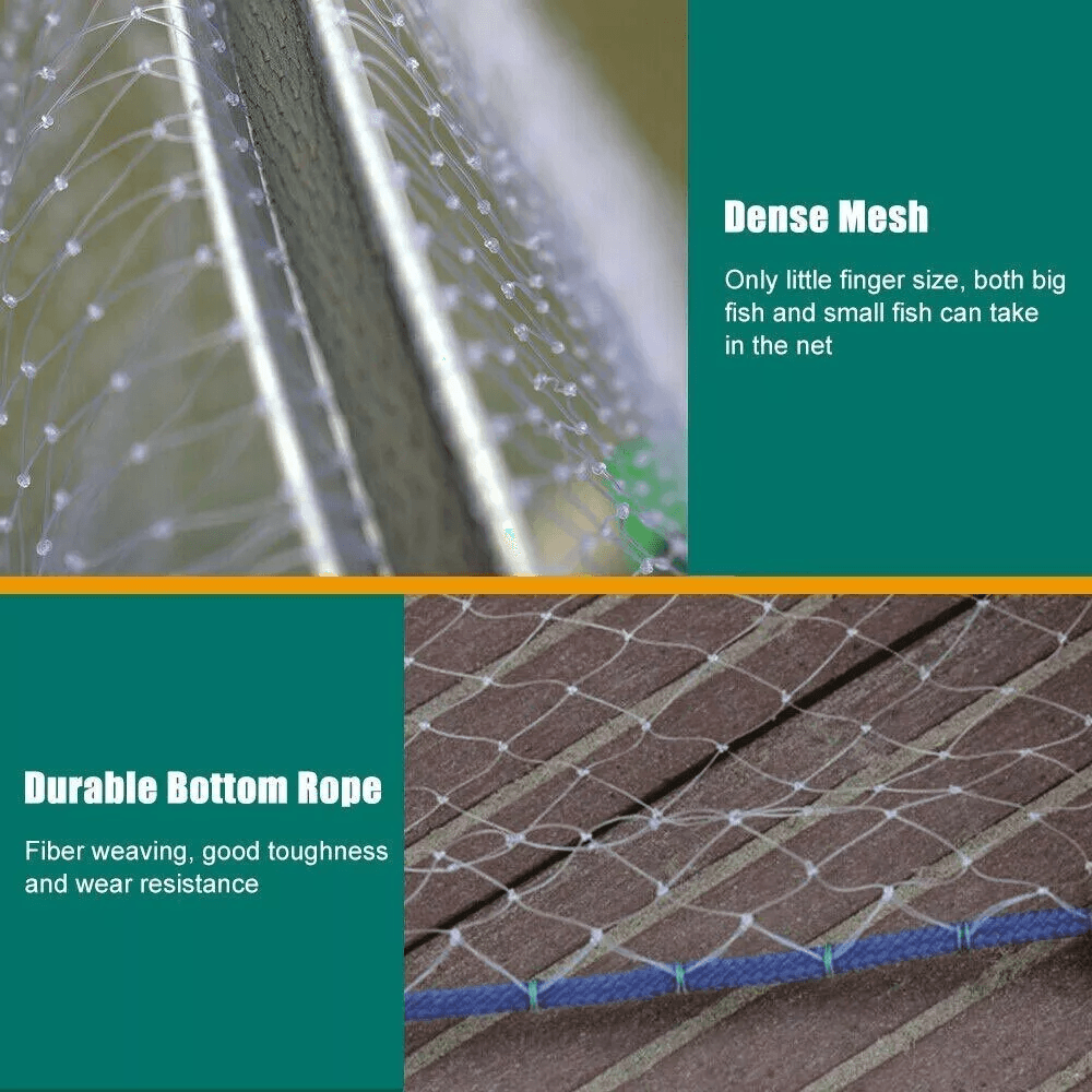 6/8/10/12/16FT Fishing Cast Net Bait Easy Throw Hand Cast Strong Nylon Mesh with Heavy Zinc Sinkers
