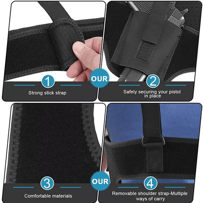 Tactical Concealed Carry Shoulder Waist Pistol Holster Universal Hand Gun Holder Pouch with Adjustable Straps for Chest