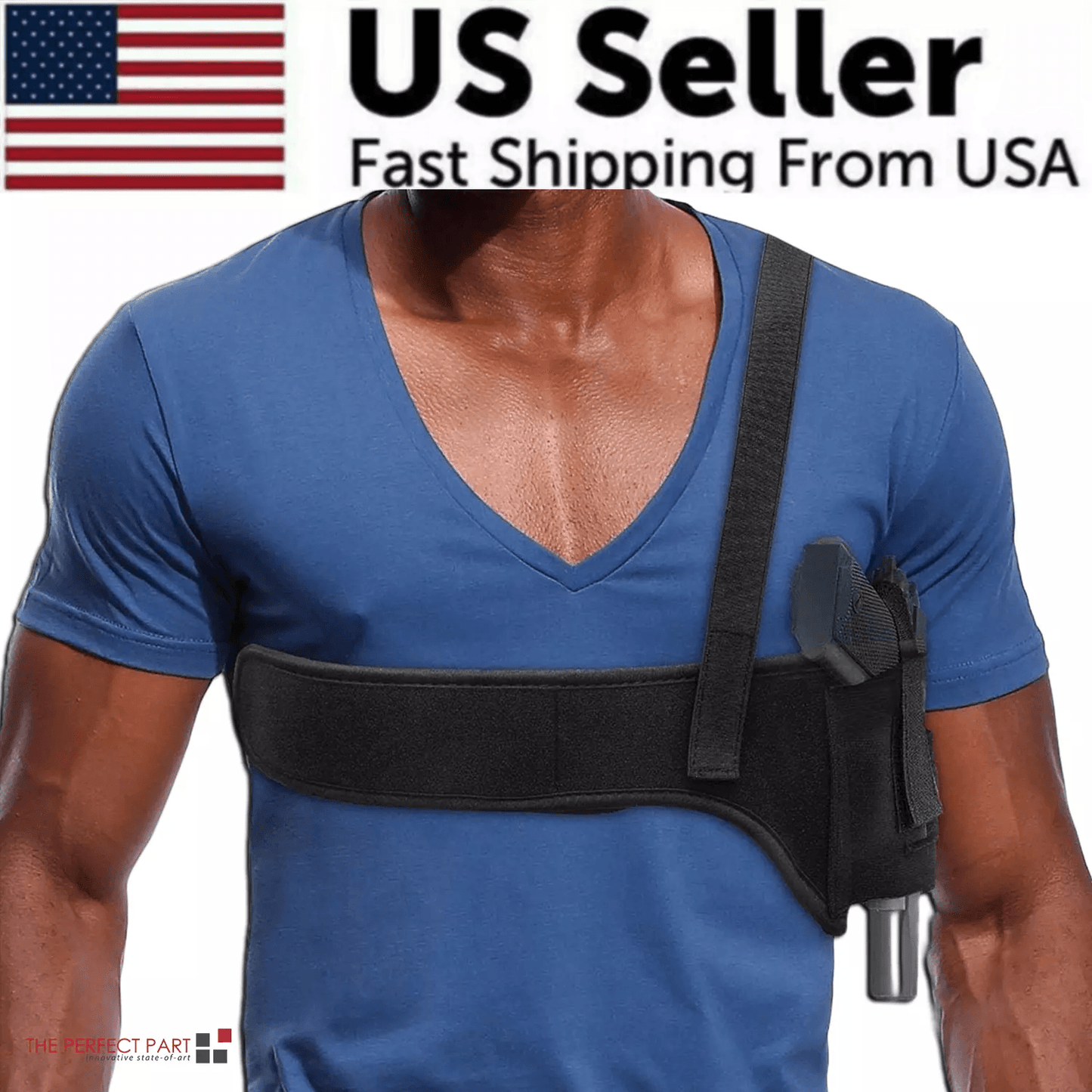 Tactical Concealed Carry Shoulder Waist Pistol Holster Universal Hand Gun Holder Pouch with Adjustable Straps for Chest