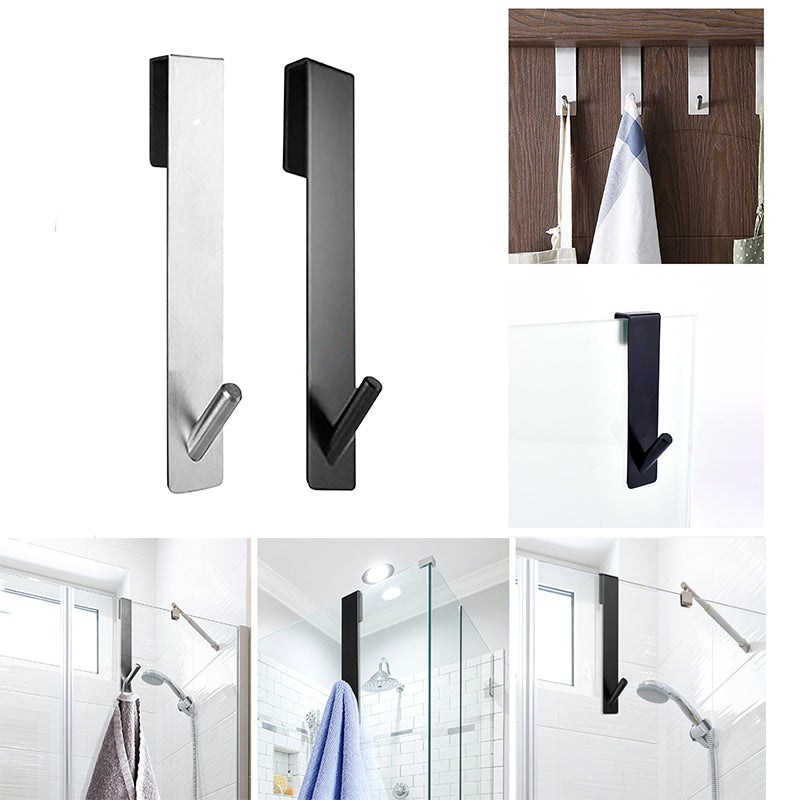 Stainless Steel S-Shape Door Back Towel Rack – Bathrobe Hanger & Holder Hooks for Shower & Bathroom