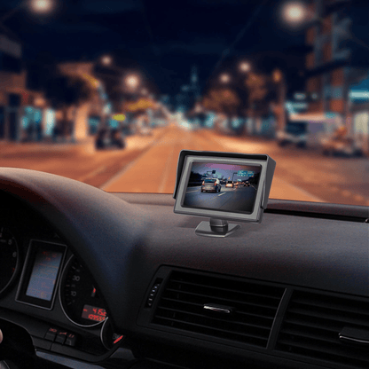 4.3" HD Monitor Car Backup Reverse Camera Kit with Night Vision Waterproof Rear View Parking License Plate System