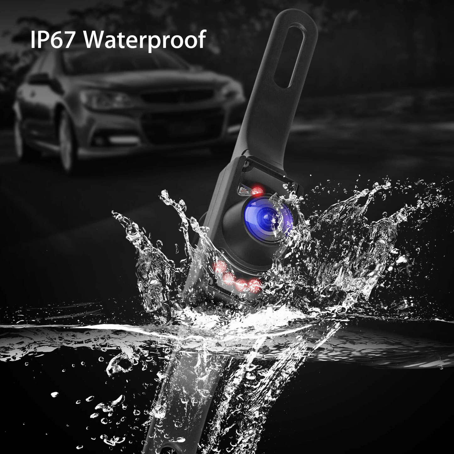4.3" HD Monitor Car Backup Reverse Camera Kit with Night Vision Waterproof Rear View Parking License Plate System