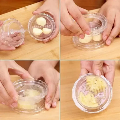 Manual Garlic Press & Roll Chopper – Multifunctional Kitchen Gadget for Fresh Ingredients