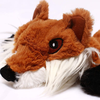 Stuffingless Plush Dog Toy Squeaky Crinkle Enhanced Chew Toy for Large Breeds Simulated Animal Design