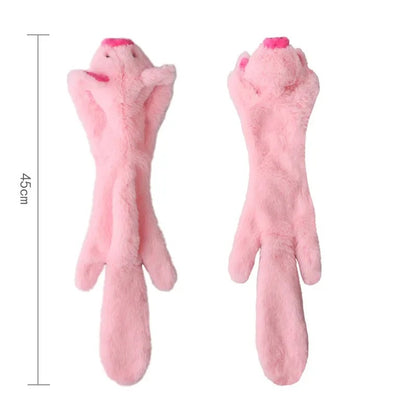 Stuffingless Plush Dog Toy Squeaky Crinkle Enhanced Chew Toy for Large Breeds Simulated Animal Design
