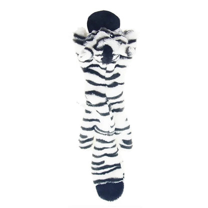Stuffingless Plush Dog Toy Squeaky Crinkle Enhanced Chew Toy for Large Breeds Simulated Animal Design