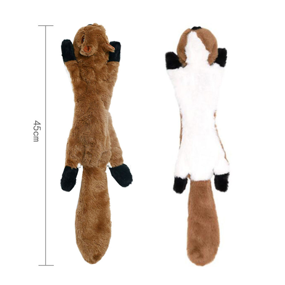 Stuffingless Plush Dog Toy Squeaky Crinkle Enhanced Chew Toy for Large Breeds Simulated Animal Design