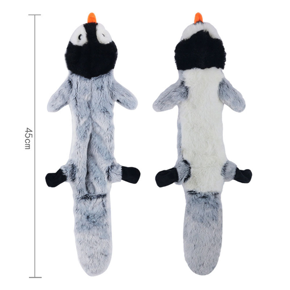 Stuffingless Plush Dog Toy Squeaky Crinkle Enhanced Chew Toy for Large Breeds Simulated Animal Design