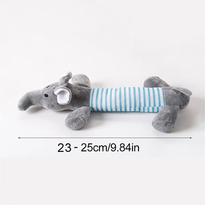 Stuffingless Plush Dog Toy Squeaky Crinkle Enhanced Chew Toy for Large Breeds Simulated Animal Design