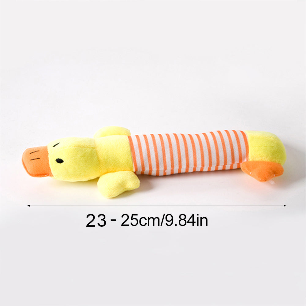 Stuffingless Plush Dog Toy Squeaky Crinkle Enhanced Chew Toy for Large Breeds Simulated Animal Design