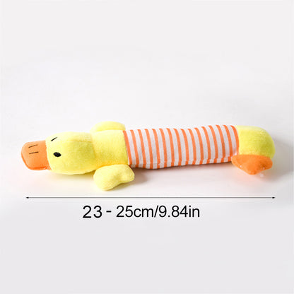 Stuffingless Plush Dog Toy Squeaky Crinkle Enhanced Chew Toy for Large Breeds Simulated Animal Design