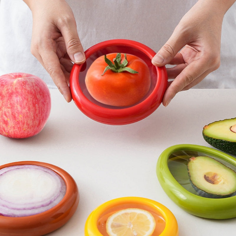 Silicone Food Storage Container Set, Leakproof, Stackable & Portable Fresh-Keeping Box for Fruits & Vegetables