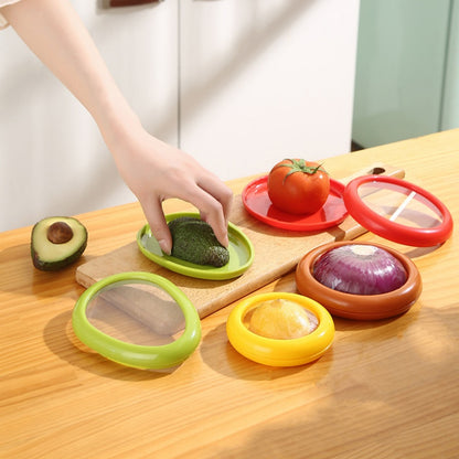 Silicone Food Storage Container Set, Leakproof, Stackable & Portable Fresh-Keeping Box for Fruits & Vegetables