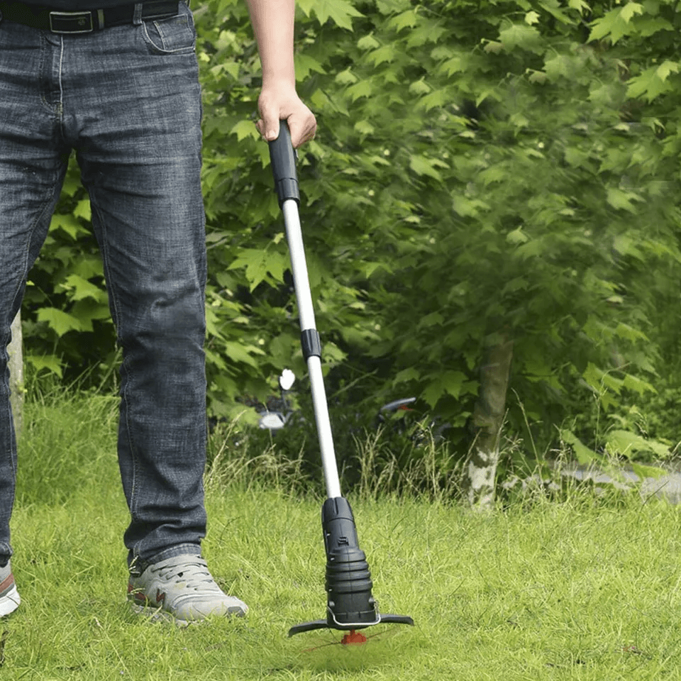 Cordless Electric Weed Trimmer & Lawn Edger with Rechargeable Battery and Extendable Pole