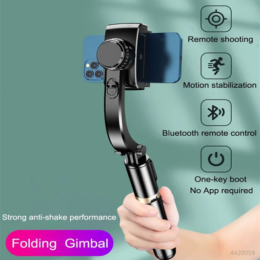 All in One Selfie Stick Tripod, Roreta Bluetooth Gimbal Stabilizer, Foldable, Extendable & Wireless Remote