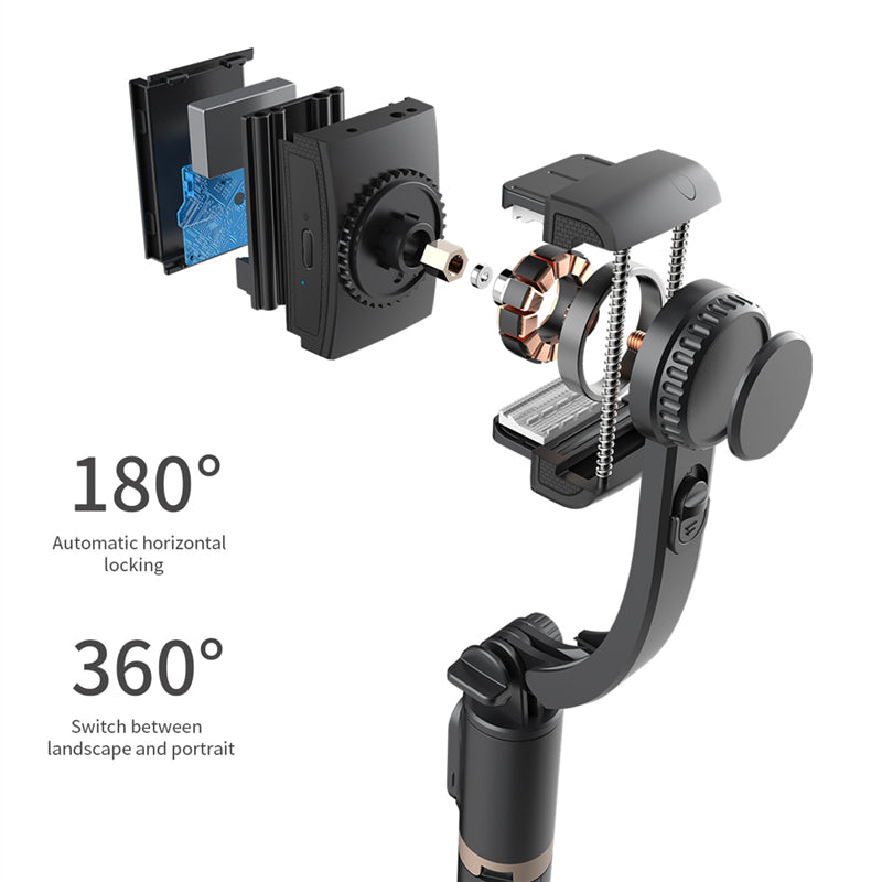 All in One Selfie Stick Tripod, Roreta Bluetooth Gimbal Stabilizer, Foldable, Extendable & Wireless Remote