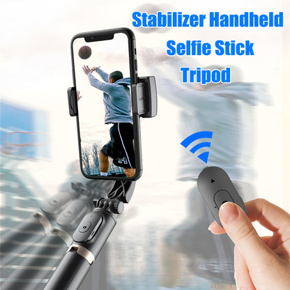 All in One Selfie Stick Tripod, Roreta Bluetooth Gimbal Stabilizer, Foldable, Extendable & Wireless Remote