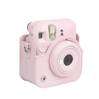 Instax Mini 12 PU Leather Camera Case, Soft Protective Travel Bag with Shoulder Strap for Fujifilm Instant Film Camera