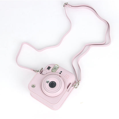 Instax Mini 12 PU Leather Camera Case, Soft Protective Travel Bag with Shoulder Strap for Fujifilm Instant Film Camera