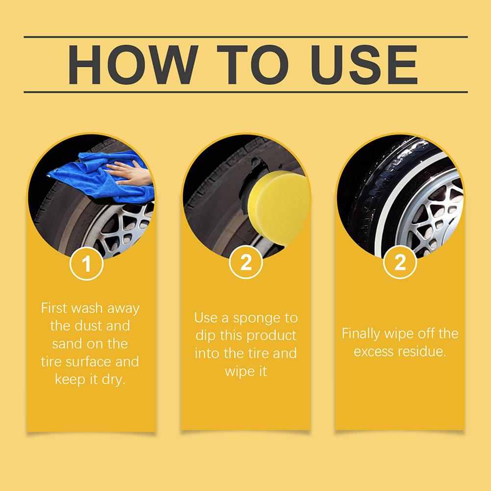 Premium Tire Coating Wax for Cars, Tire Shine Film Plating Cream for Anti-Aging & Long-Lasting Shine