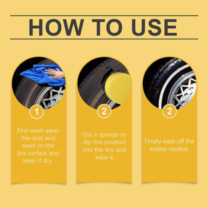 Premium Tire Coating Wax for Cars, Tire Shine Film Plating Cream for Anti-Aging & Long-Lasting Shine