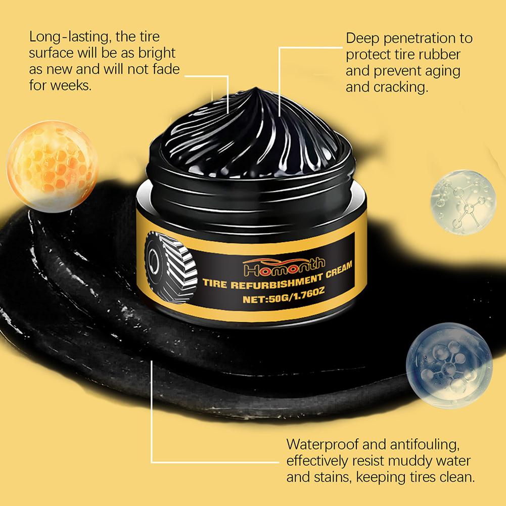 Premium Tire Coating Wax for Cars, Tire Shine Film Plating Cream for Anti-Aging & Long-Lasting Shine