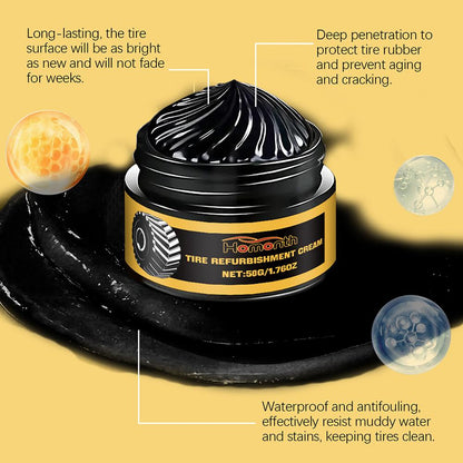 Premium Tire Coating Wax for Cars, Tire Shine Film Plating Cream for Anti-Aging & Long-Lasting Shine