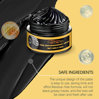 Premium Tire Coating Wax for Cars, Tire Shine Film Plating Cream for Anti-Aging & Long-Lasting Shine