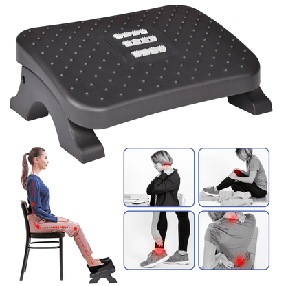 Ergonomic Under Desk Footrest with Massage Rollers, Pain Relief Leg Rest for Home Office Posture Correction