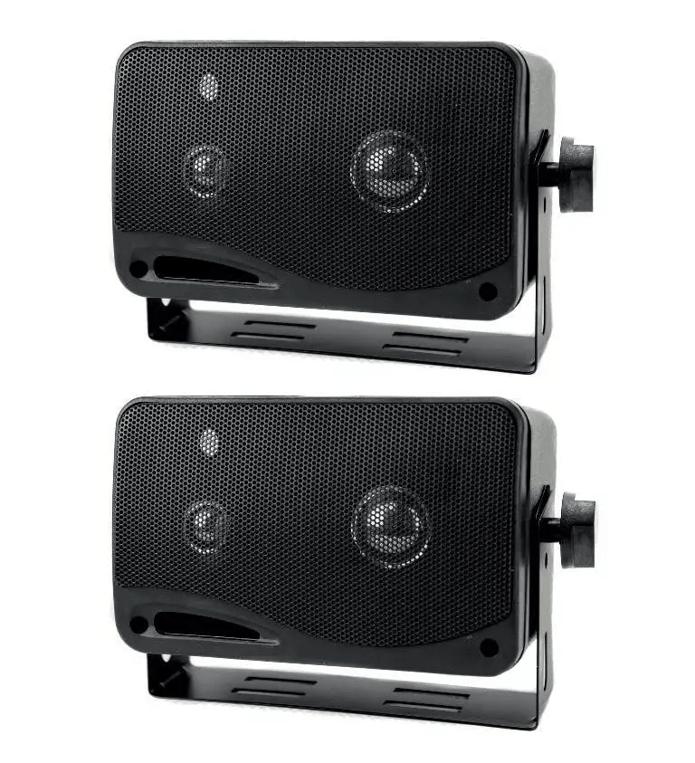 PYRAMID Car Audio Mini Box Car/Inside Home Speakers, Portable Sound System with Bass Reflex Cabinets