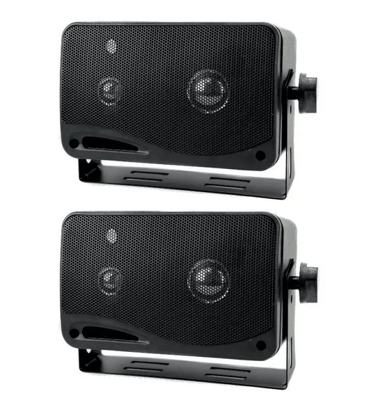 PYRAMID Car Audio Mini Box Car/Inside Home Speakers, Portable Sound System with Bass Reflex Cabinets