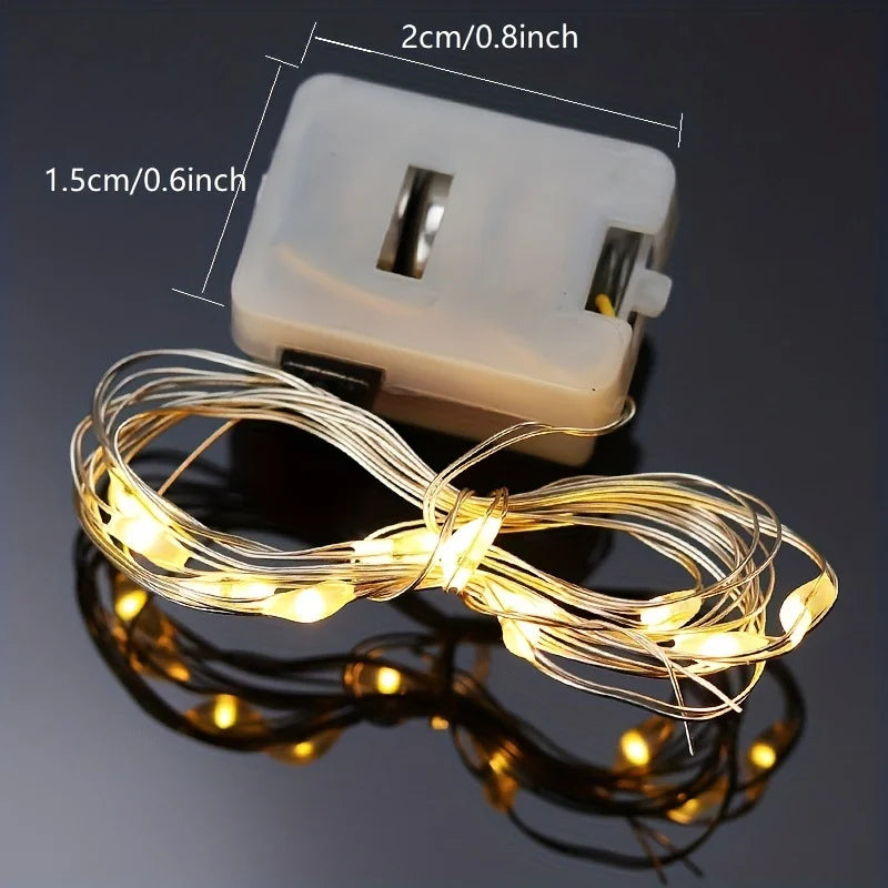 Battery Powered 10 Pack Mini Fairy Lights, Waterproof Copper Wire with 3 Speed Modes for Outdoor & Holiday Decor