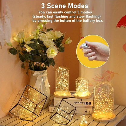 Battery Powered 10 Pack Mini Fairy Lights, Waterproof Copper Wire with 3 Speed Modes for Outdoor & Holiday Decor