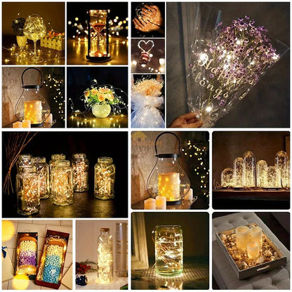 Battery Powered 10 Pack Mini Fairy Lights, Waterproof Copper Wire with 3 Speed Modes for Outdoor & Holiday Decor