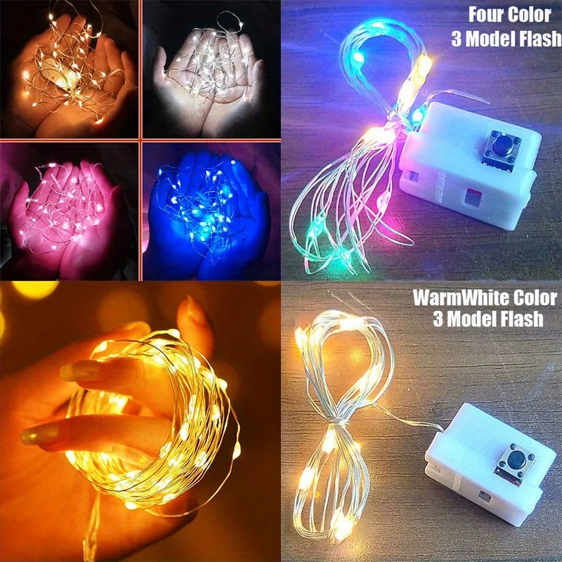 Battery Powered 10 Pack Mini Fairy Lights, Waterproof Copper Wire with 3 Speed Modes for Outdoor & Holiday Decor