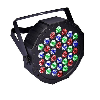 RGB DMX512 Flat Par Stage Light, Sound Activated DJ Disco Party Lamp for Wedding, Bar, Club & Holiday Events